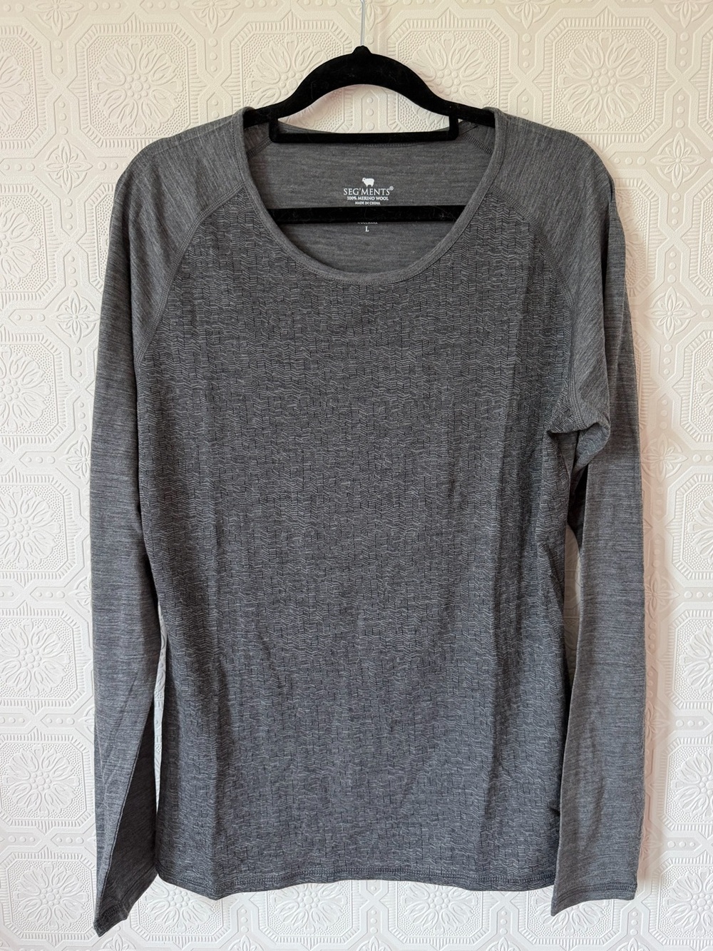 Segments Women’s 100% Merino Wool Gray Long-Sleeve Top Size L
